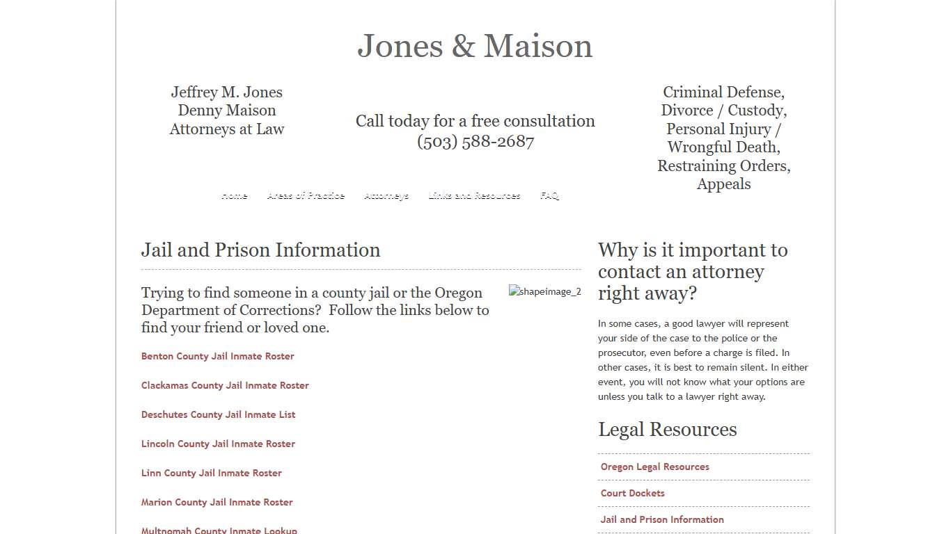 Oregon Jail and Prison Inmate Information
